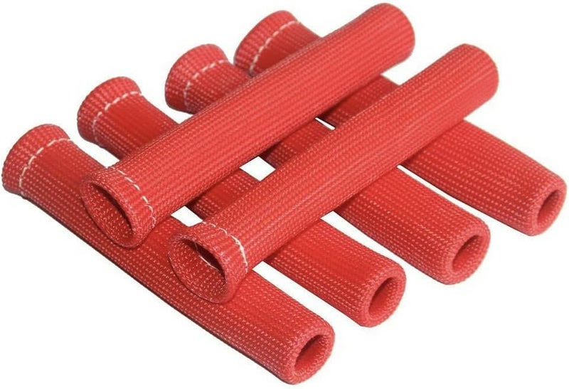 Ummickl Store Spark Plug Wire Heat Shield 8pcs 2500° Spark Plug Heat Shield Sleeve Spark Plug Boot Protector Spark Plug Covers For LS1/LS2 (Red) - Image 5